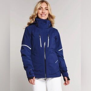 Obermeyer Kahina Hooded Full Zip Ski Jacket Women’s Size 8 Recco Winter $449